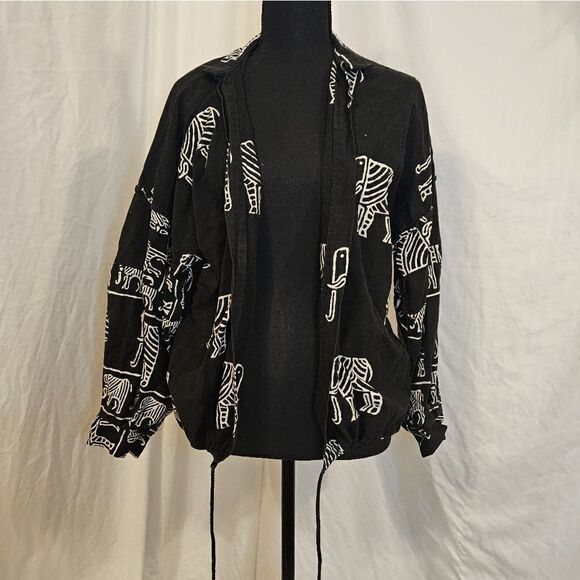 Vintage Ann maurice top OS elephant print - Picture 1 of 7